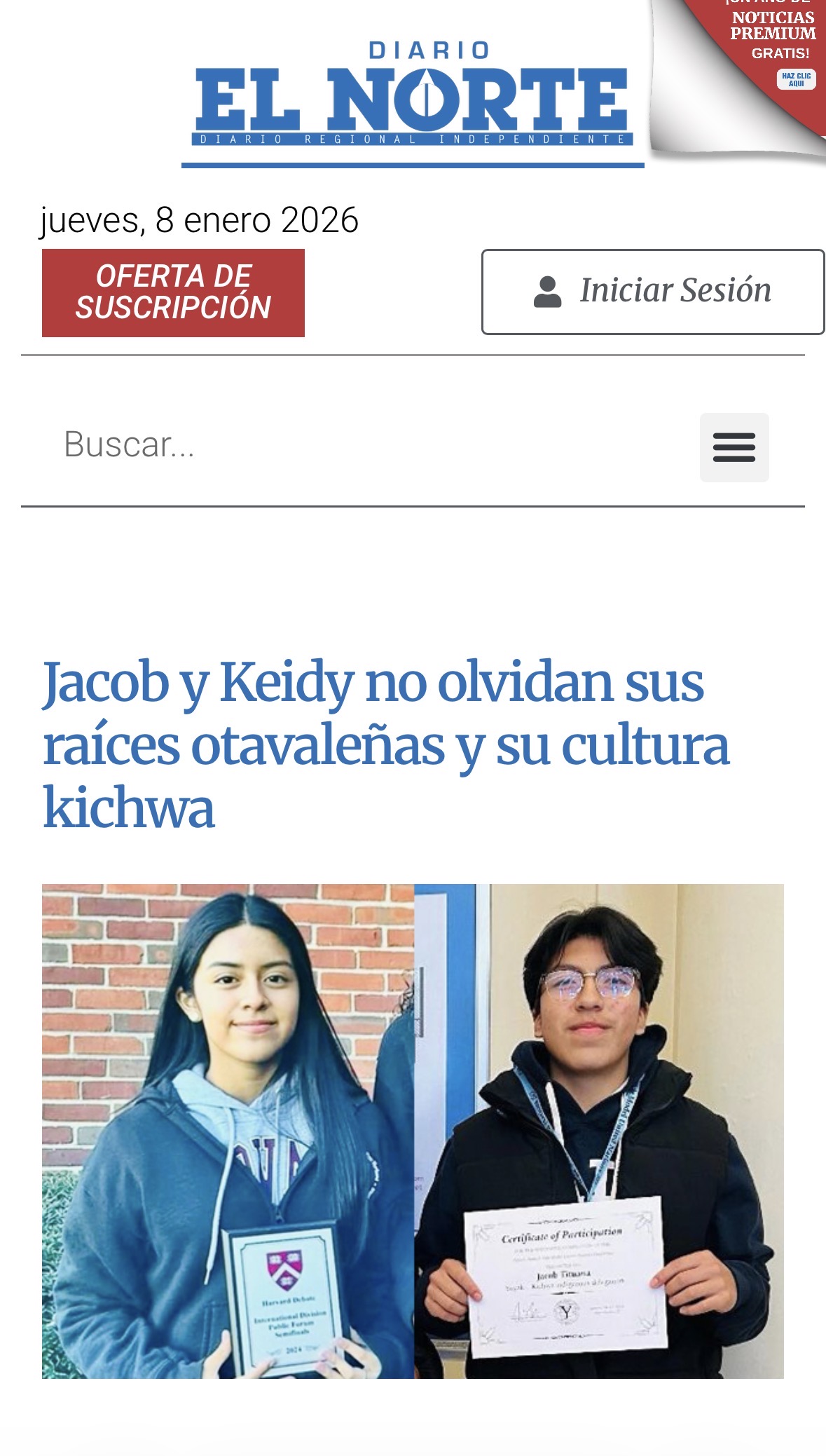 Jacob y Keidy no olvidan sus raíces otavaleñas y su cultura kichwa